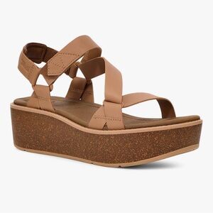 Teva Women's Platform Madera wedge Sandals Tigers Eye Tan size 8 with Box